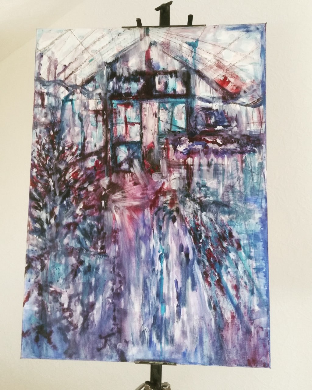 Ein Gewächshausbild in Aquarell